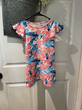 Pappagallo Coral, Blue and White Floral Knit Dress